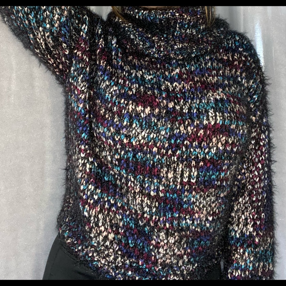 Turtleneck fuzzy sweater